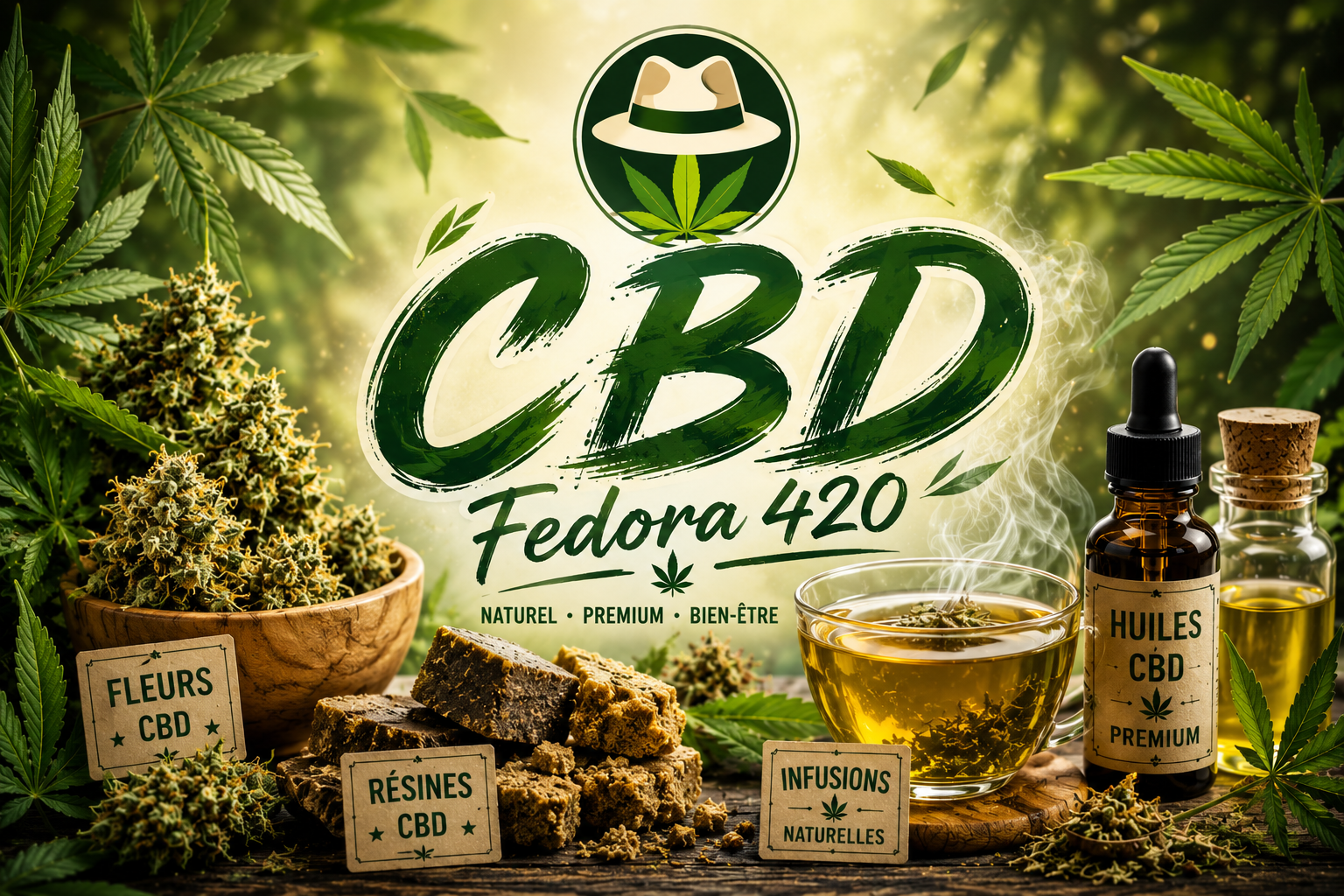Collection CBD premium avec fleurs de CBD, résines, huiles, infusions et produits CBD de qualité supérieure | Fedora 420