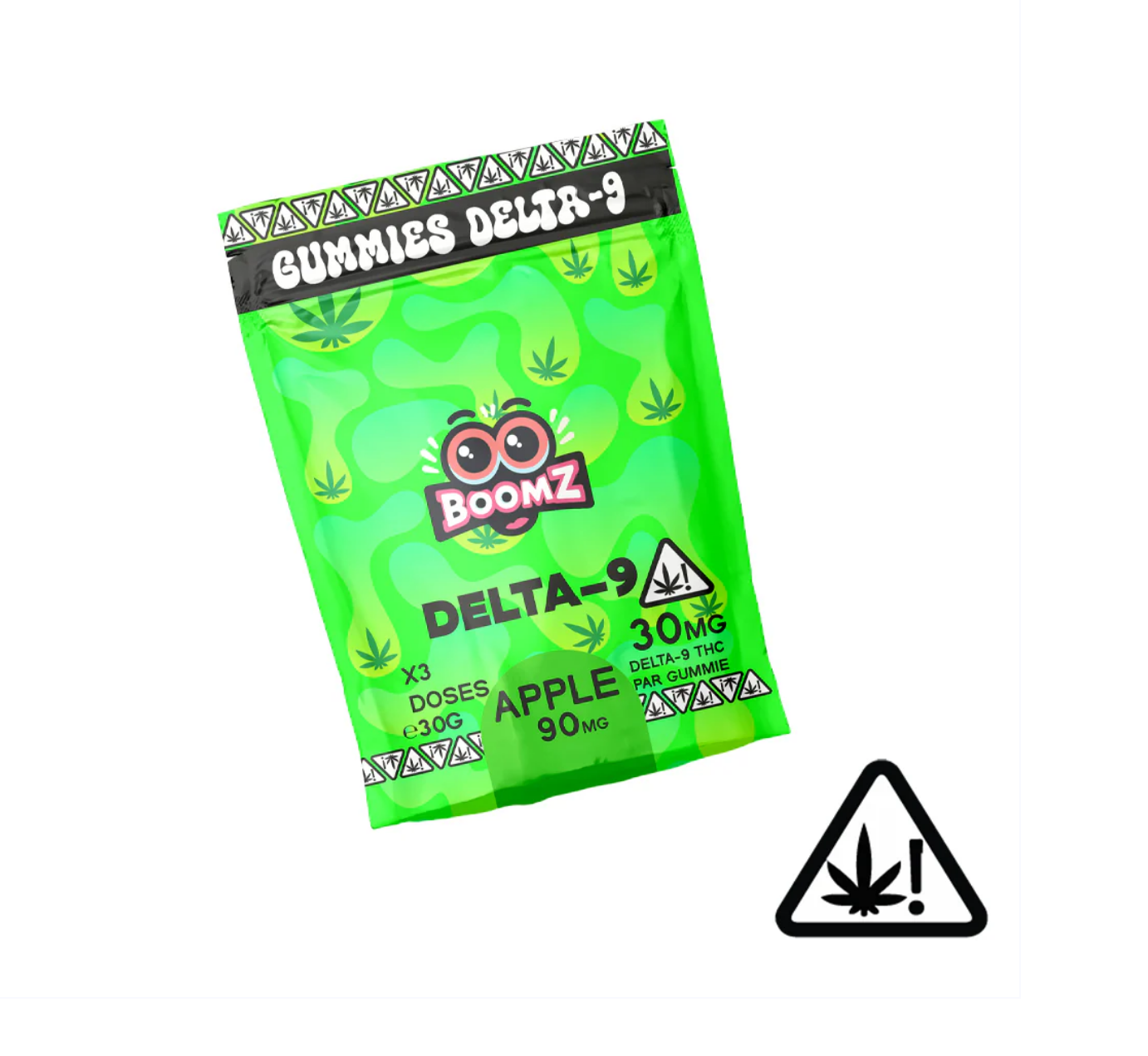 Gummies Delta-9 THC Boomz – Apple (pomme) 75 mg ou 90 mg