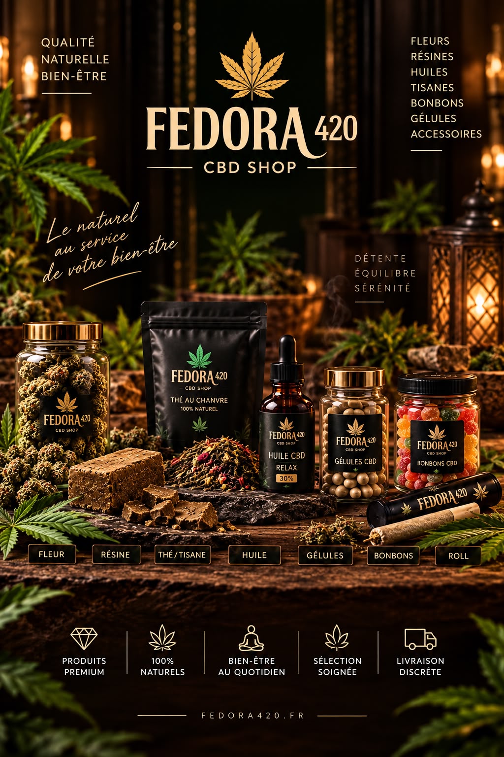 Boutique CBD Fedora 420 – découvrez notre sélection de produits CBD et de chanvre.