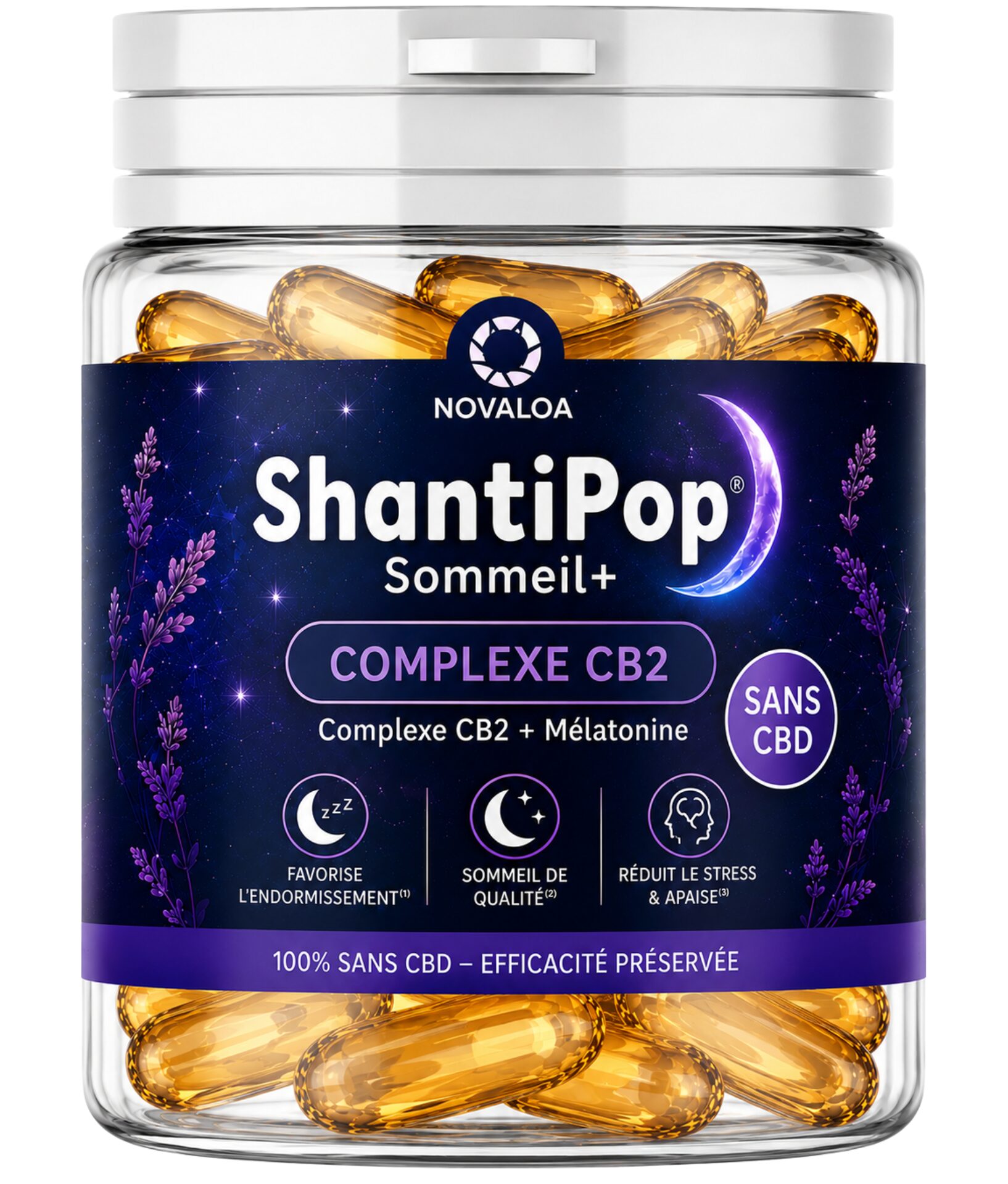 Gélules liquides Sommeil + Mélatonine – CB2 – 1500mg