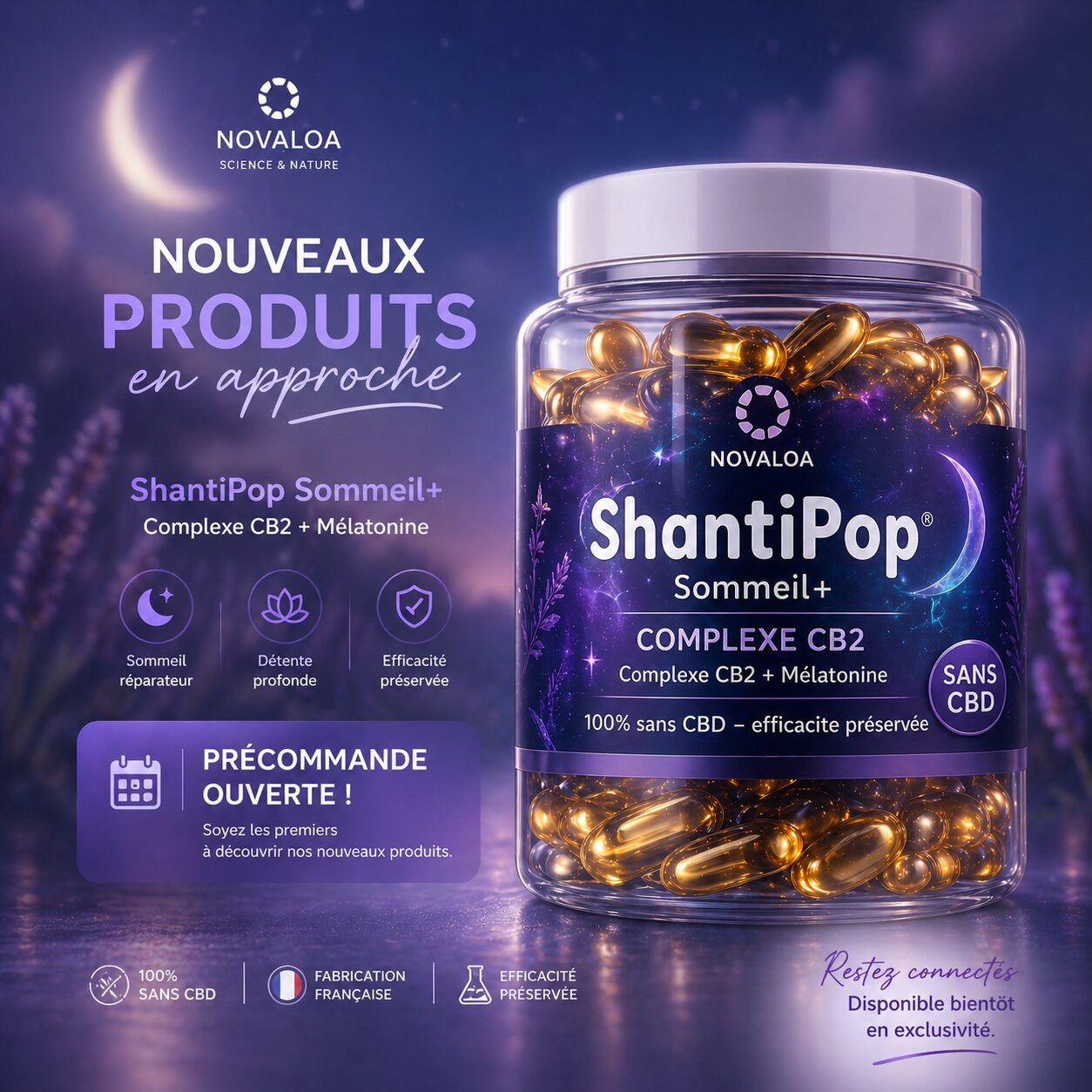 Gélules liquides Sommeil + Mélatonine – CB2 – 1500mg